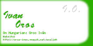 ivan oros business card